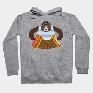 Russian Brown Bear with Accordion Hoodie